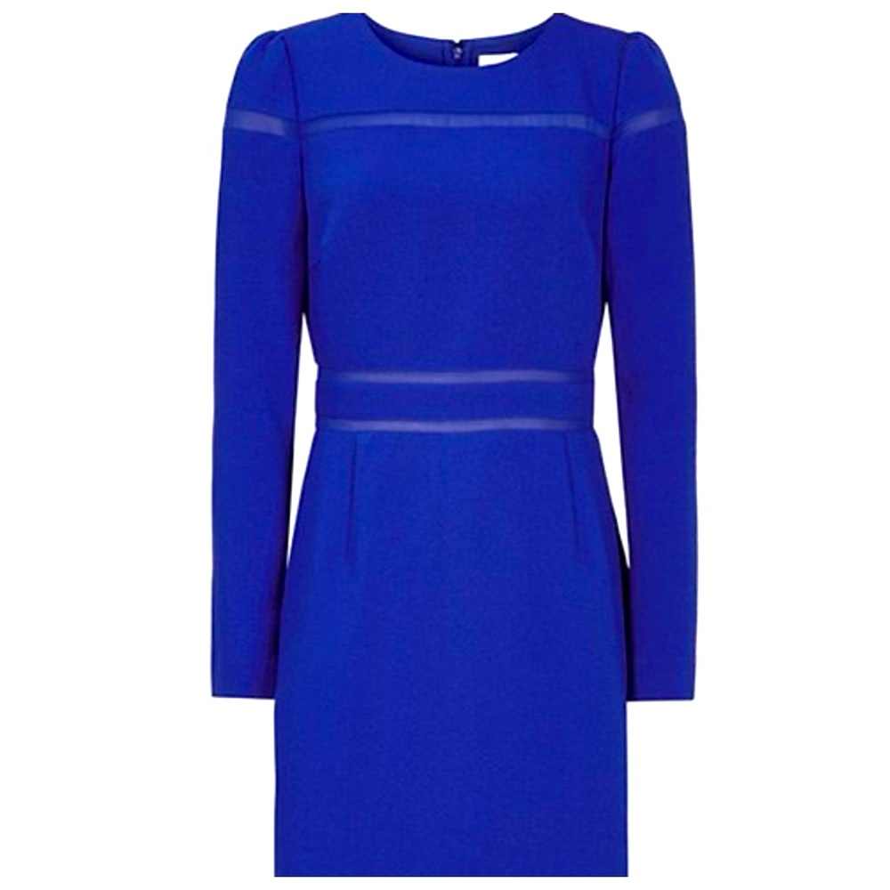 Reiss Gigi Long Sleeve Dress Royal Blue